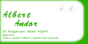albert andor business card